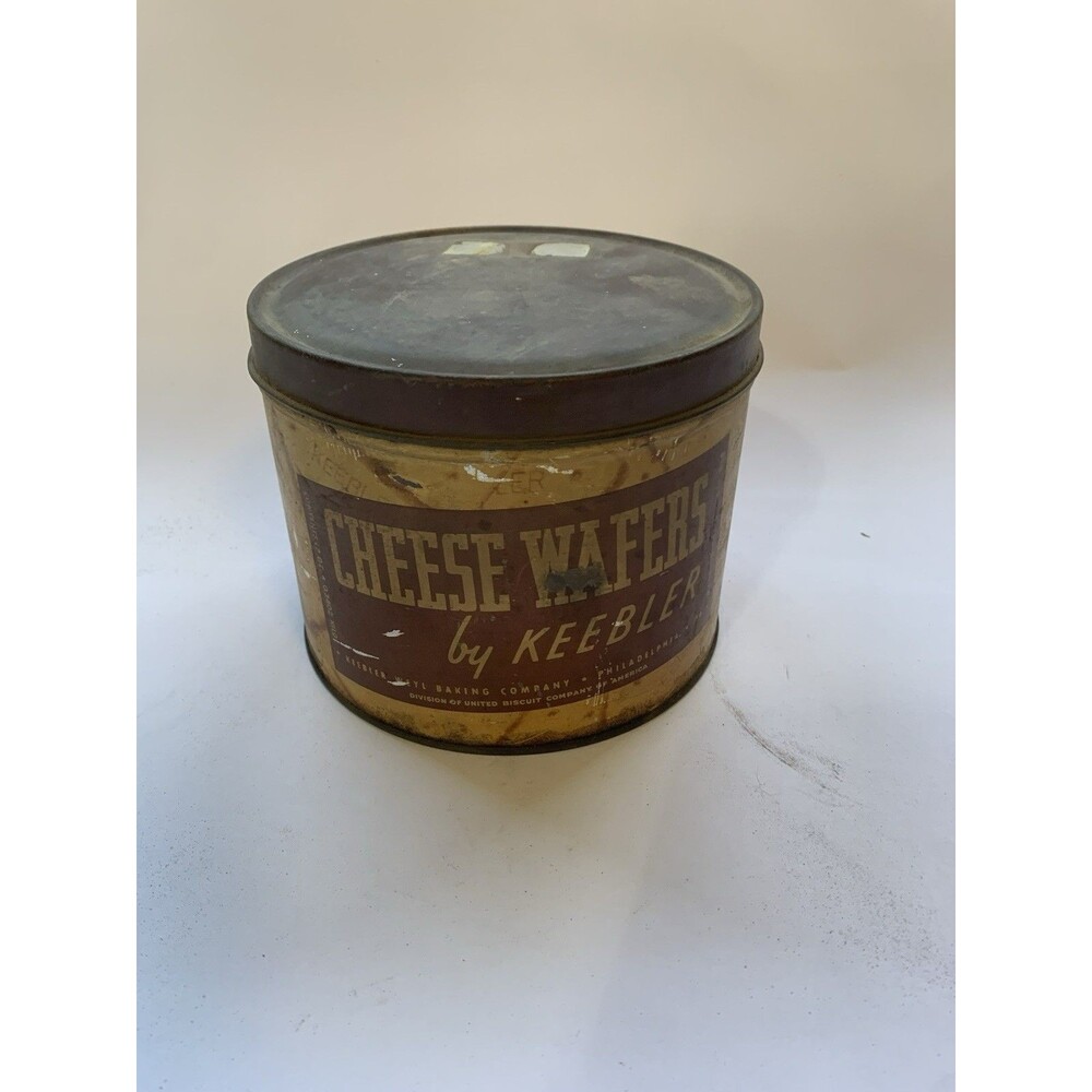 Vintage Keebler Cheese Wafers Tin 12 Oz